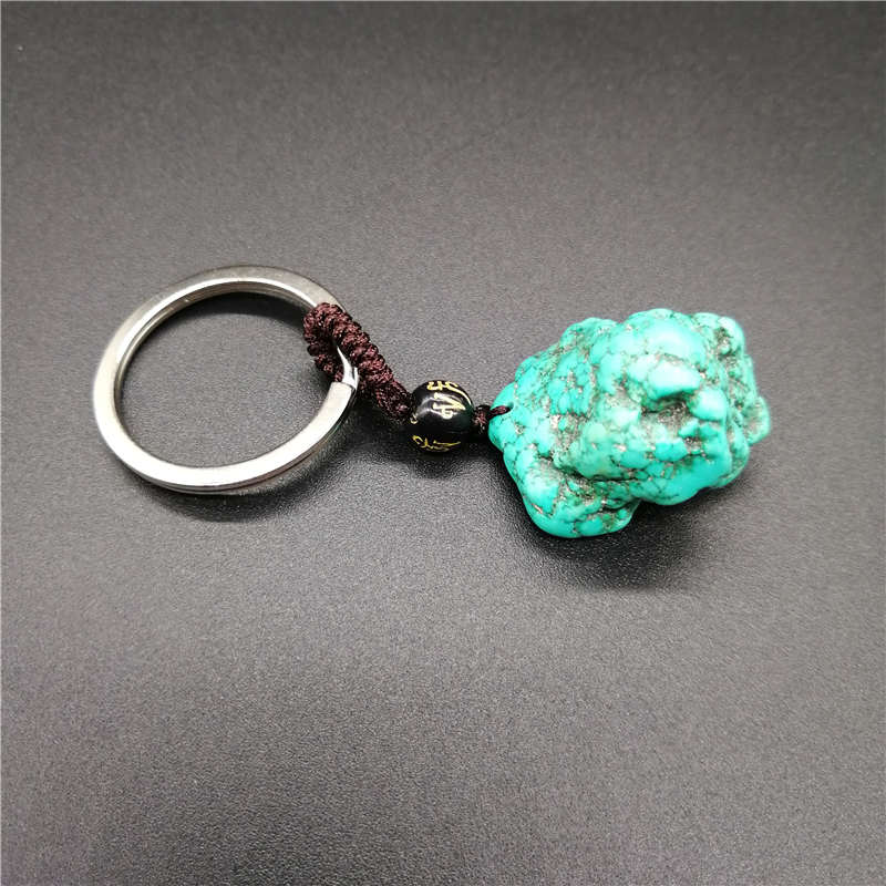 Чистый натуральный turquoiseподвеска брелок руды энергии камень брелок кристалл оптовая продажа