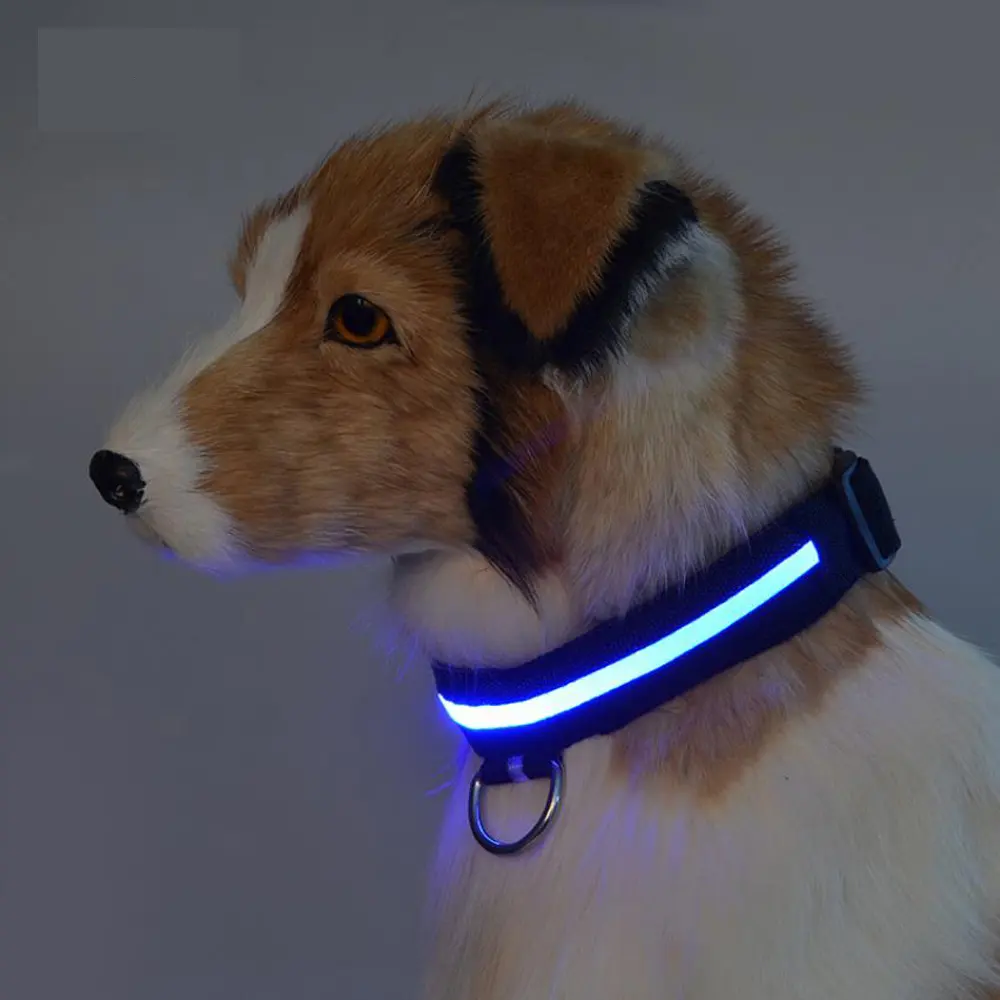 Hot sale nylon webbing 7color light led dog collar led OEM light led dog collar Dog walking rope wholesale