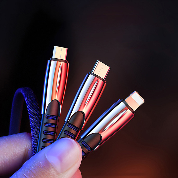 Новый дизайн, Лидер продаж, кабель для быстрой зарядки 3 в 1, USB может заряжать одновременно 3 устройства