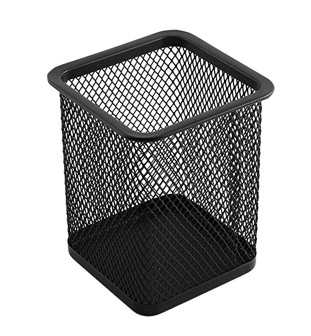 Pen Holder Case Led Pen Holders Fancy Cup Pen Holders Metal Logo Powder Coating Cute Customized Design Home Office Square Mesh