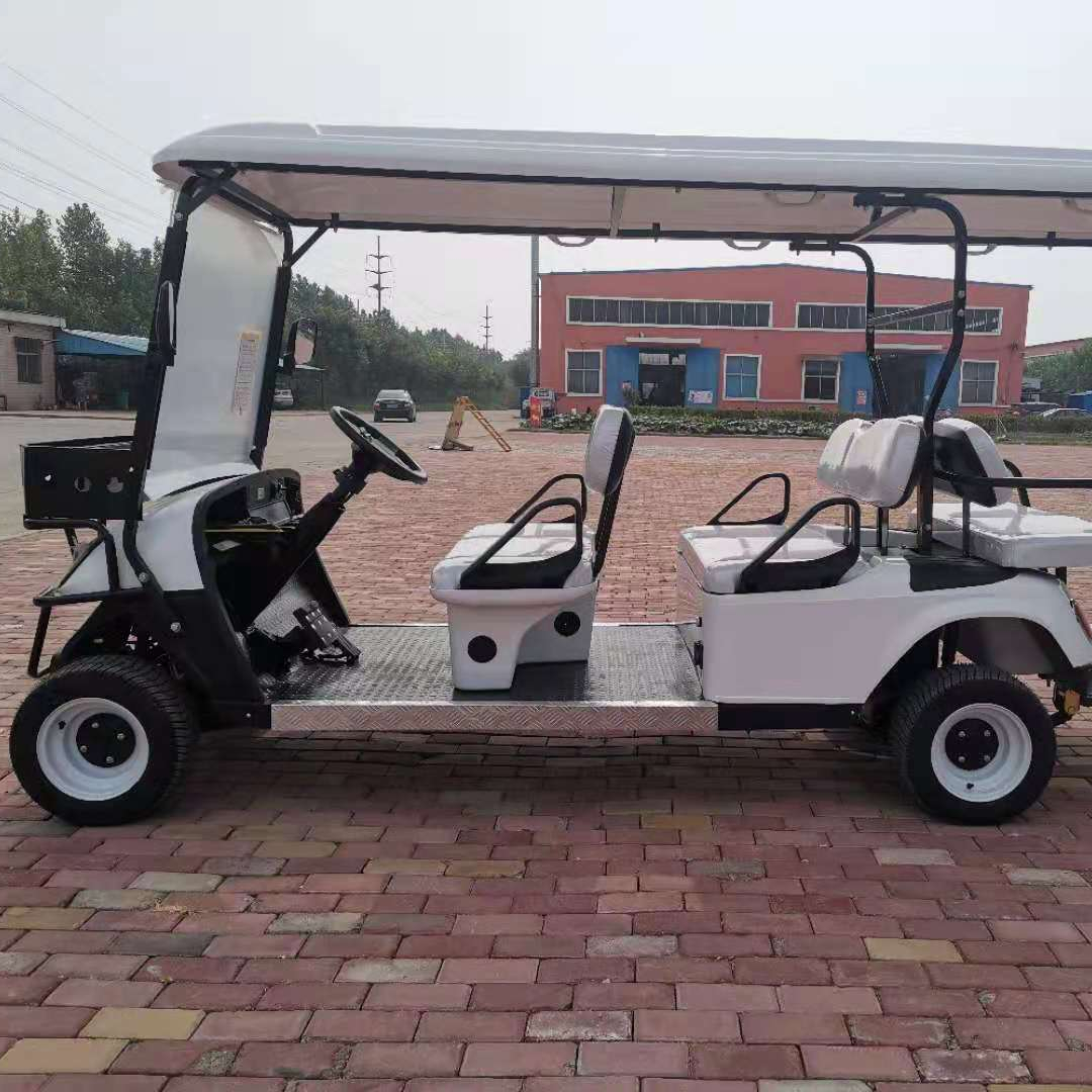 China Cheap High Quality 6 seat 4+2 seat 48V 4 wheel Rain Covered Powered Fast Electric Golf Cart with golf basket
