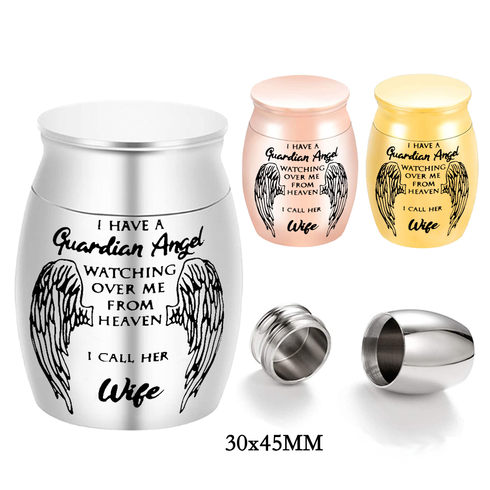 New Design Stainless Steel Angle Wing Cremation Jewelry Ashes Pendant Urn Necklace Human Ashes Urn Pendant Cremation