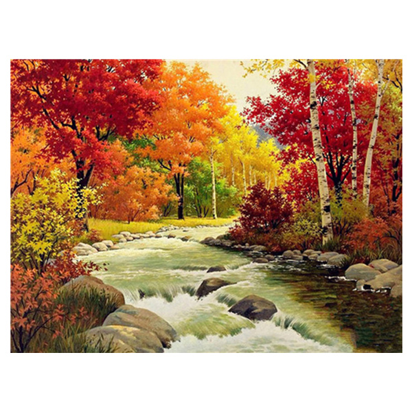 Huacan Full square drill Autumn Diamond Painting Landscape Wholesale Embroidery Cross Stitch Scenery decoration art kits
