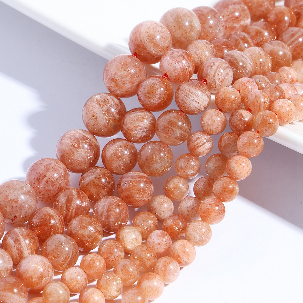 JSES Natural Brazil Golden Sunstone 6 8 10mm Loose Beads for Jewelry Making Manufacturers Wholesale Crystal Beads Stone Beads