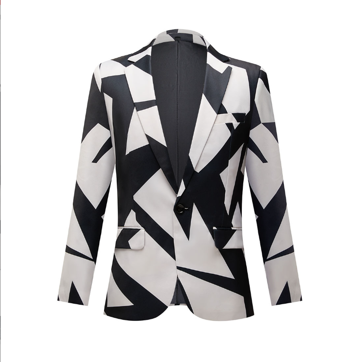 New Men's Printed Suit Set Colorful Floral Suit Performance Wear Host Jacket Coat For Men