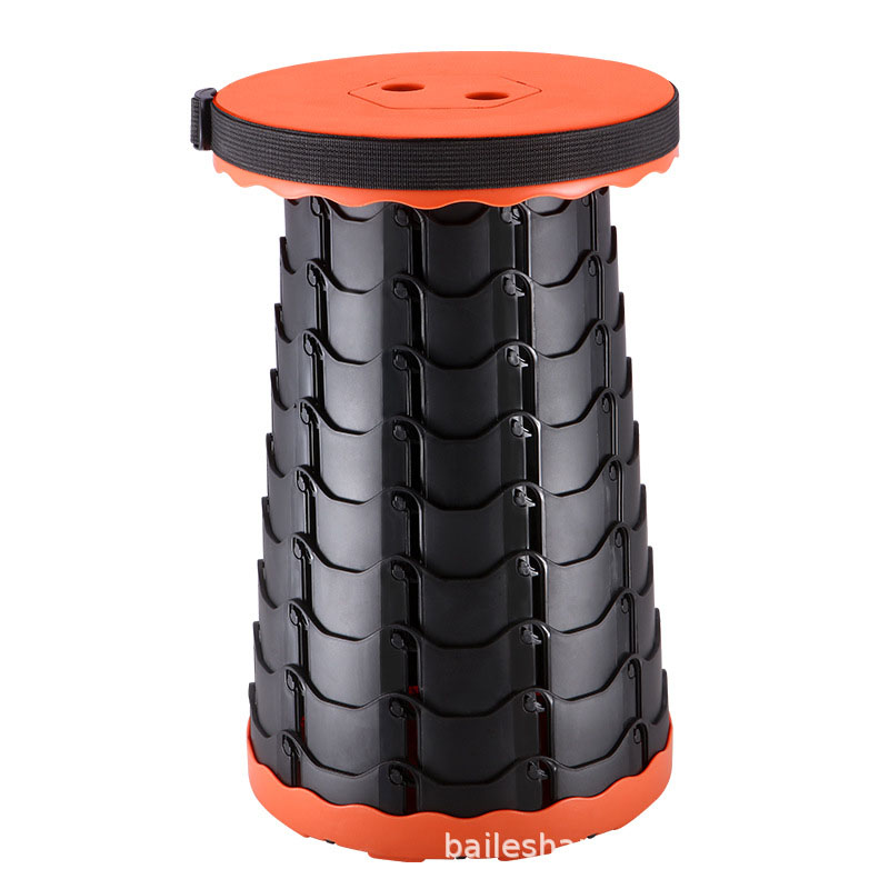 Retractable Folding Stools Portable Plastic Travel Seat Telescopic Plastic Stool Shrinkable Camping Fishing Garden Folding Chair