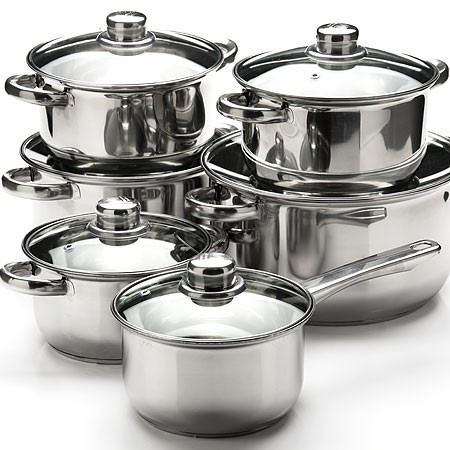 2015 High Quality Kitchenware cooking pot Stainless Steel 12 pcs stainless steel cookware sets