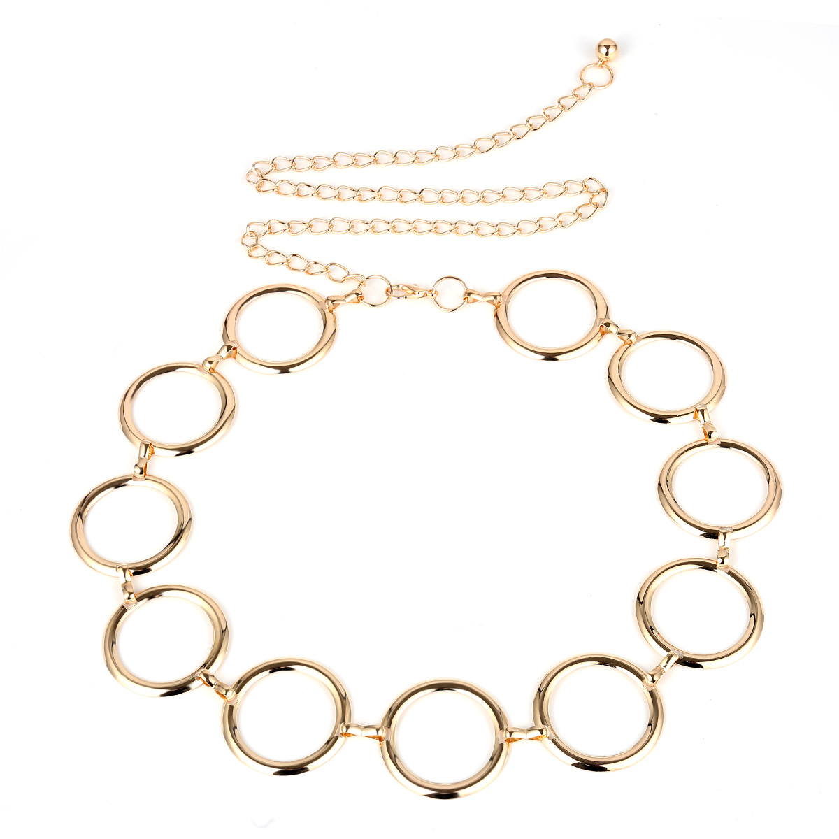 Fashion belt European and American cross-border accessories personality geometric ring single body chain punk waist chain