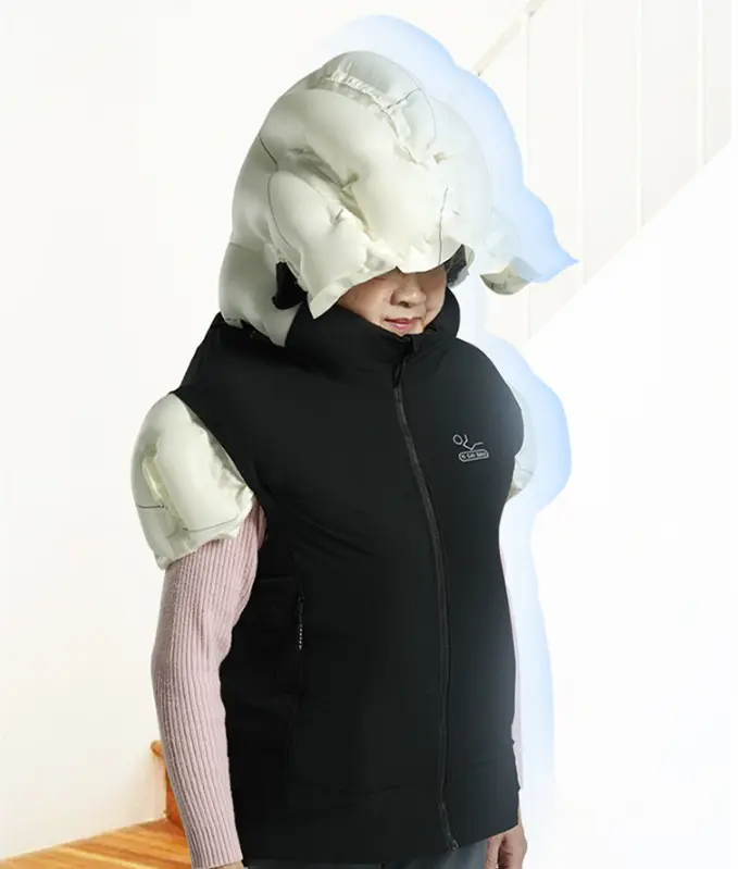 Safe Airbag Vest Shatterproof Wearable Inflatable Head Hip Protector Airbag Vest for Elderly Old People