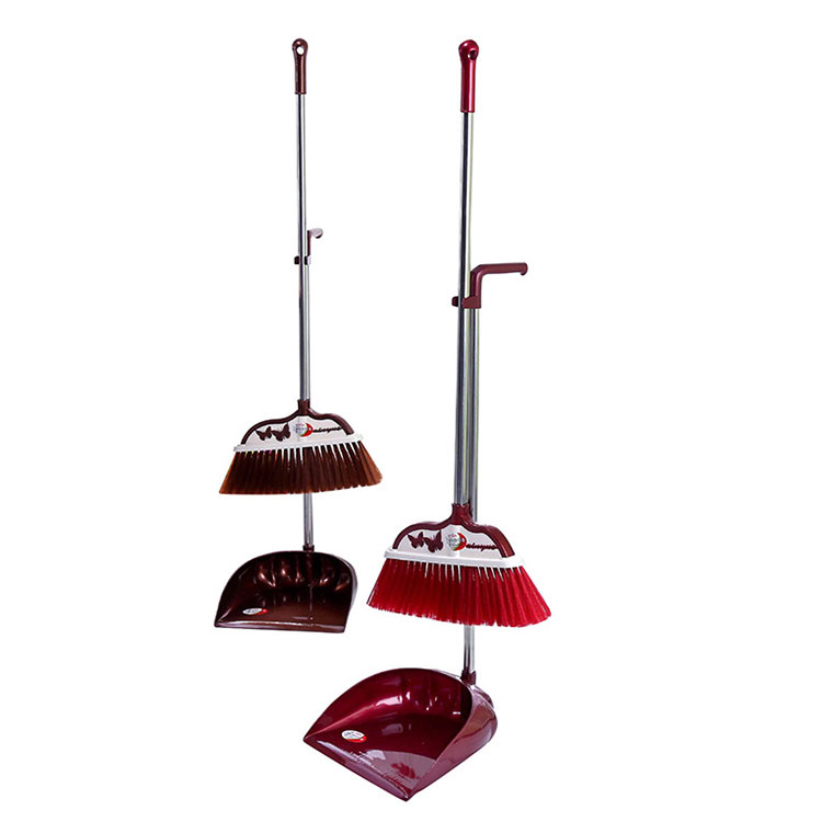 Household Cleaning Brush Plastic Multi Use Soft Fur Long Handle Dustpan And Broom Set