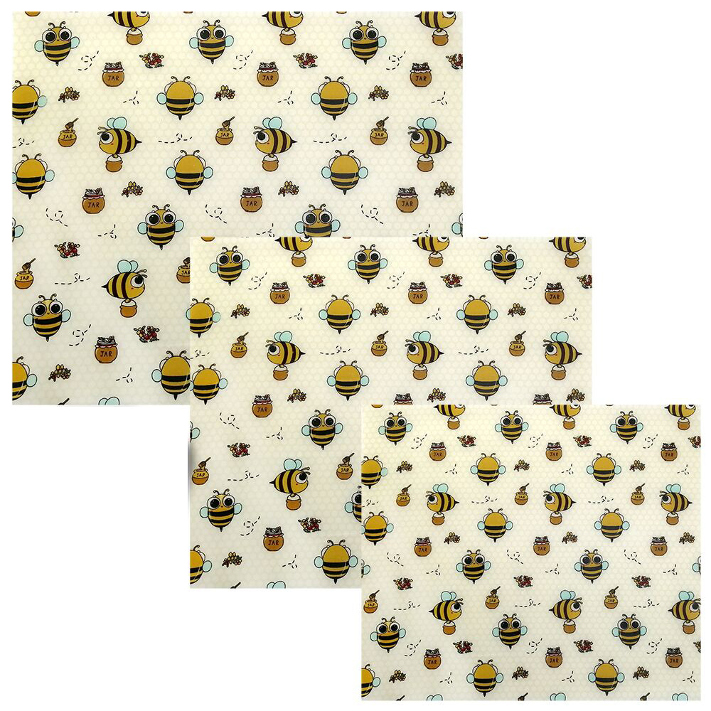 Eco Friendly Reusable Washable Biodegradable Organic Beeswax Food Wrap Set for 4 Piece
