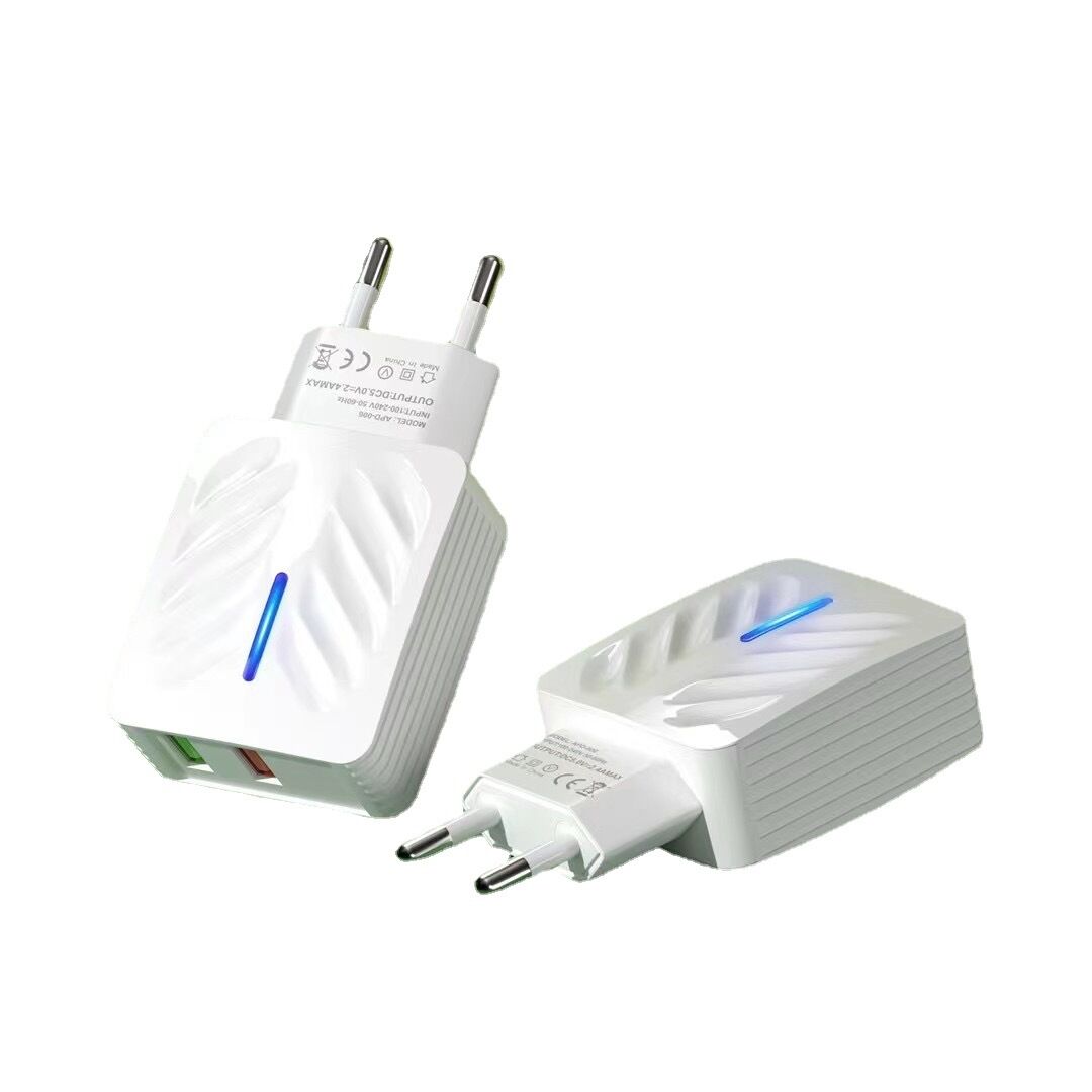Universal Dual Port LED USB Charger US Plug Travel Power Adapter for iPhone 5S X 8/7/6/6S Plus /for Samsung Galaxy S8/S9/S10
