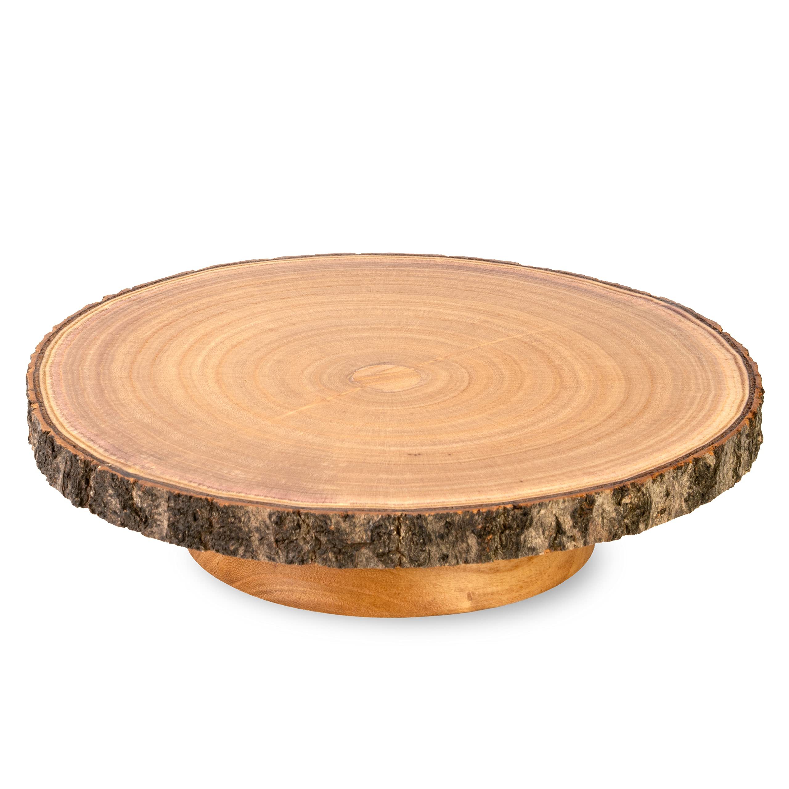 Rustic Wood Cake Stand Easy to Clean Wood Slice Wedding Tree Trunk Cake Stand