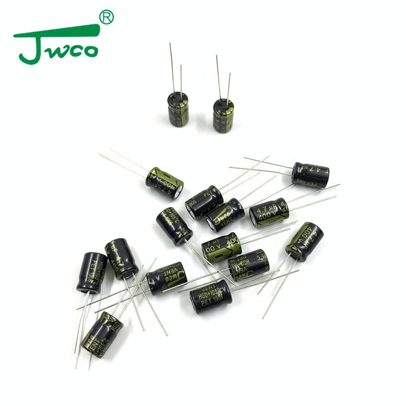 Электролитический конденсатор JWCO 4,7 мкФ 400V 8x12 мм, радиальный свинцовый конденсатор