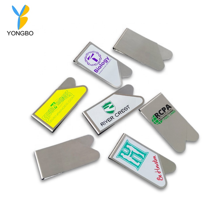 Bookmarks Custom Manufacturer Advertising Standard Size Metal Paper Clips Silver Print Logo Metal Bookmark