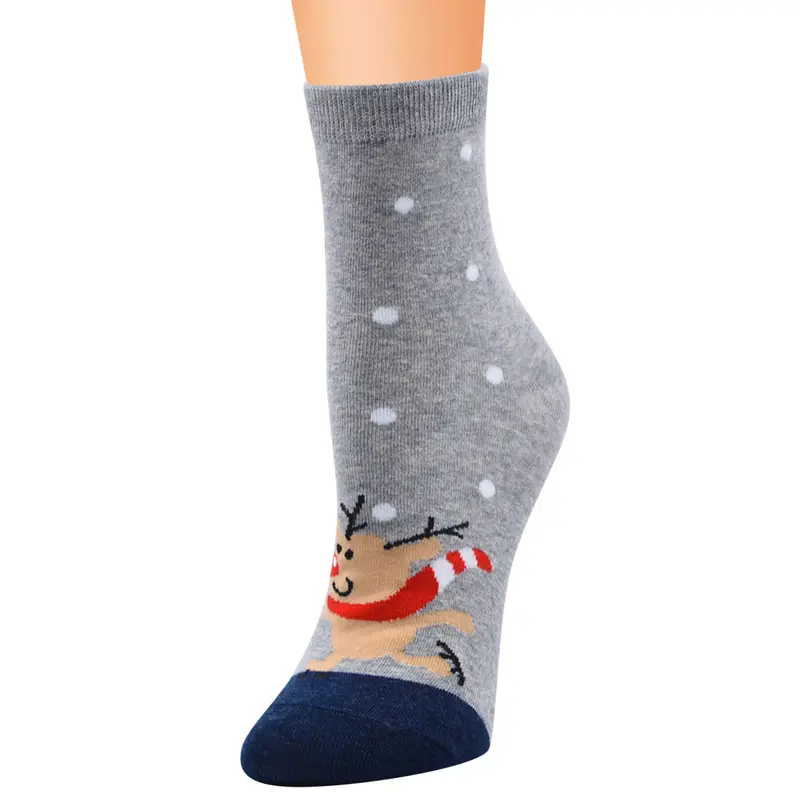 Korean Style Knit Female Personality Pure 100% Cotton Christmas Cartoon Three-dimensional Santa Socks