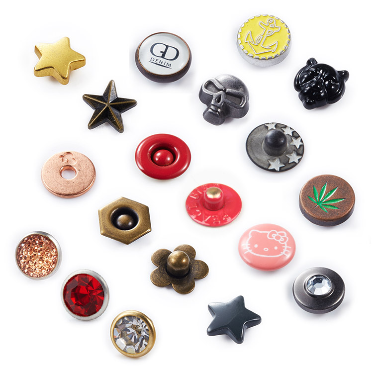 Custom Leather Crystal Rhinestone Decoration Rivet Metal Rivet For Clothing Jeans
