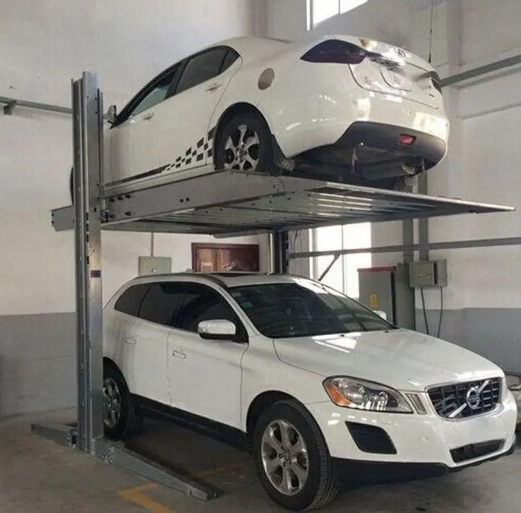 High Quality Two Column Double Deck Conjoined Parking Rack Garage Parking Equipment Simple Car Parking Lift