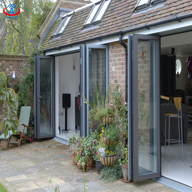 thermal break profiles aluminium folding doors double tempered glazing bifold door