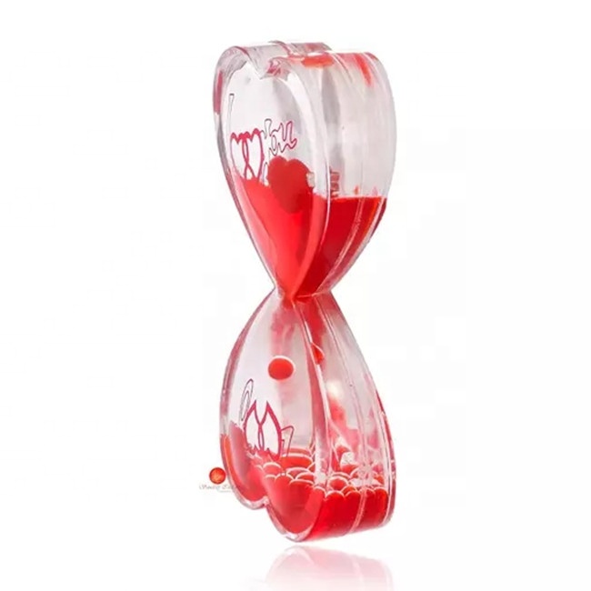 New  Droplet liquid  Timer Love Timer Wheel Hourglass Double Heart Shape Valentines Day for Girlfriend  Wife Fiance