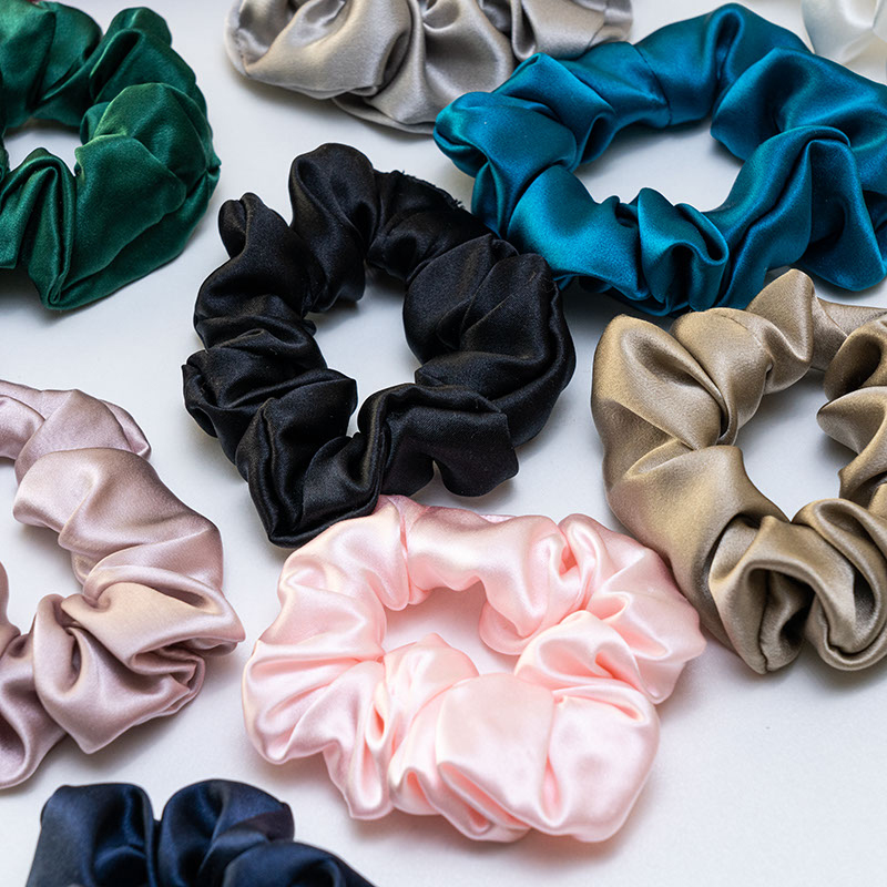 16mm Women Silk Scrunchies Big Scrunchies Oversized Design Silk Hair Ties 100% Pure Mulbery Silk Scrunchies