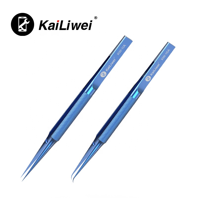 Kailiwei изогнутый/прямой титановый пинцет, Профессиональный Точный пинцет с летающей линией для крошечной электроники материнской платы