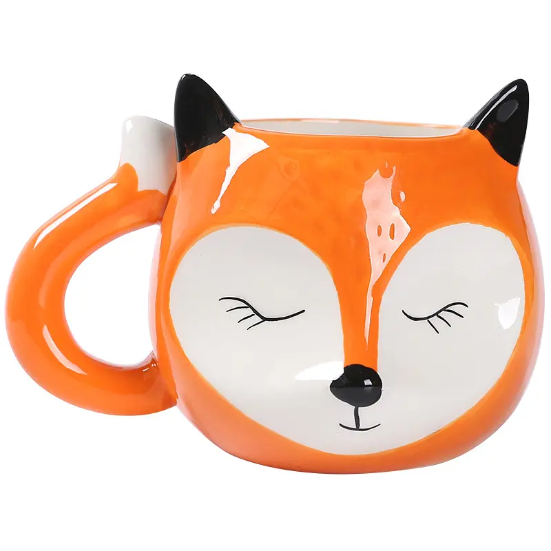 Drinkware Custom 3D Cartoon Cute Fox Cup Creative Coffee Mugs Supplier High Quality Ceramic Mug