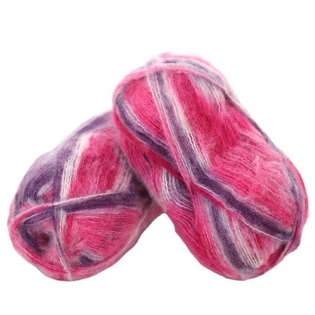 Fashion Wholesale 100% acrylic brushed mohair fancy yarn For Hand Knitting