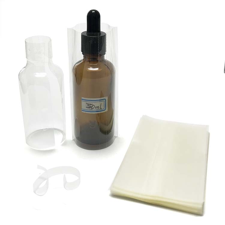 Clear glass 50 ml dropper bottle PVC heat shrink wrap sealer perforated heat shrink film sealing shrink band shrink sleeve