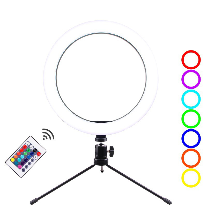 Hot Sale Products Portable 10" Tripod Selfie Ring Light Phone, Phone Mobile Stand RGB Selfie Light Ring For Selfi
