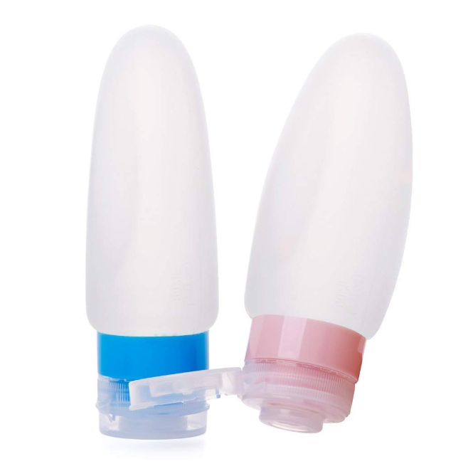 Travel Bottles Set with Refillable Silicone Leak Proof Valve and Travel Accessories for Liquid