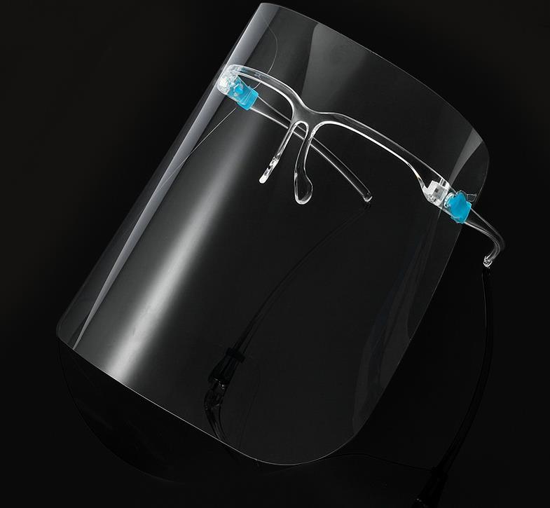 Anti-Fog Safety Glasses Face Shield, Full Face Protection Mask Shields Transparent Breathable PET Face Shield with Frame