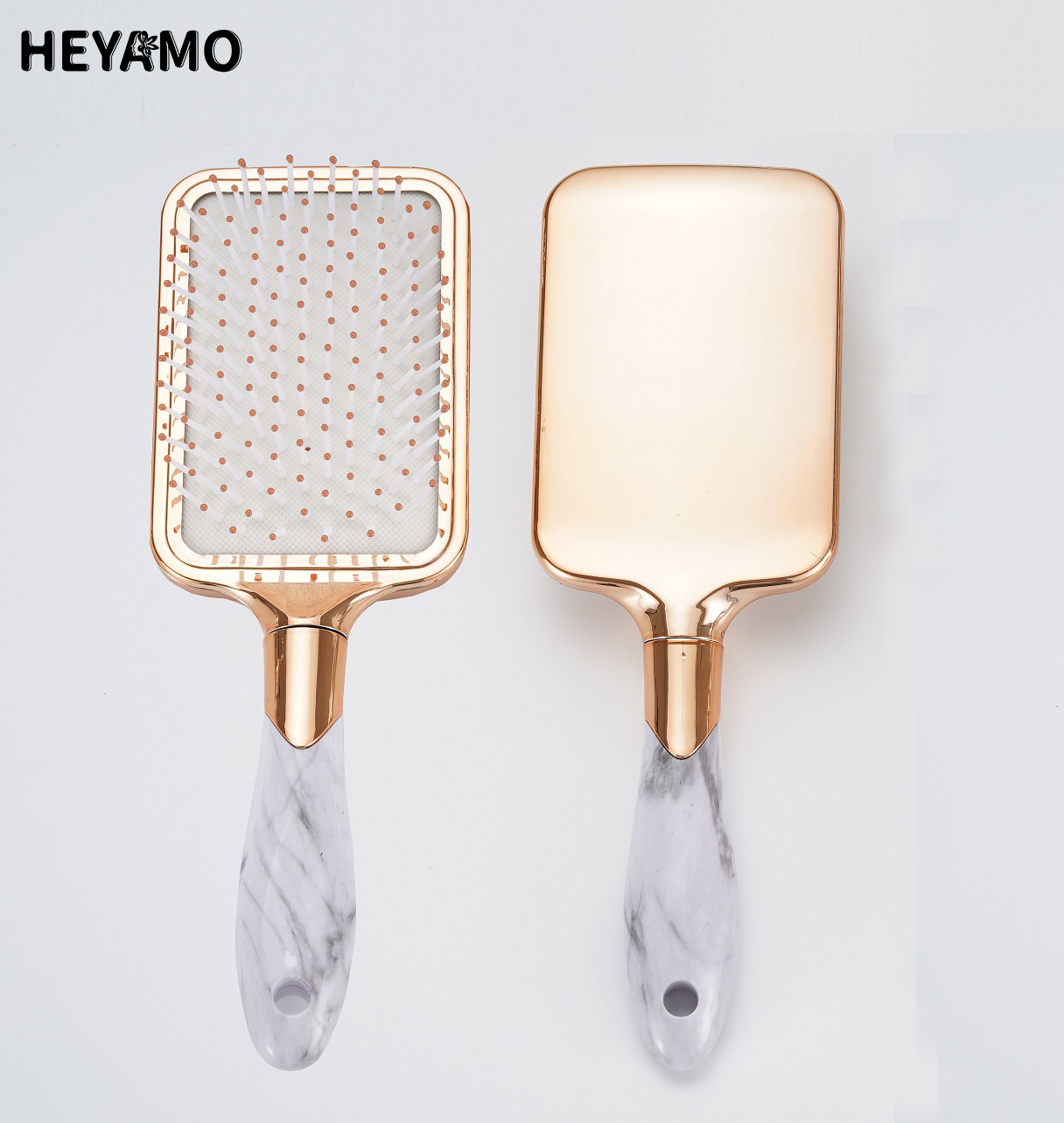 HEYAMO Marmor Cepillo De Peinar Bling щетка для волос Гальваническая электрическая Peines Para Cabello Bling щетка для парика с логотипом частная этикетка
