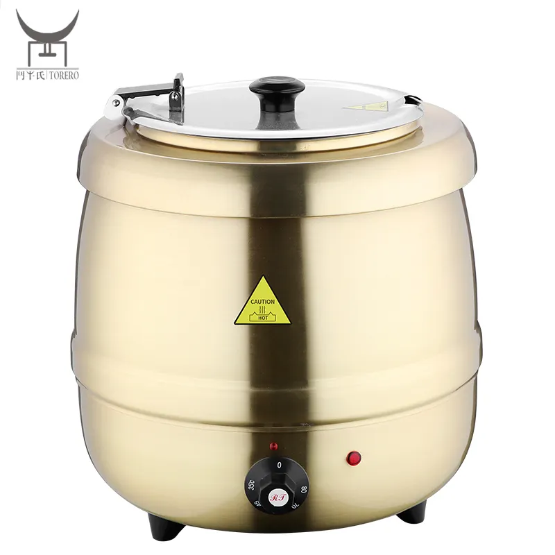 Gold electric soup warmer pot with stainless steel liner water hheating pot soup warming container