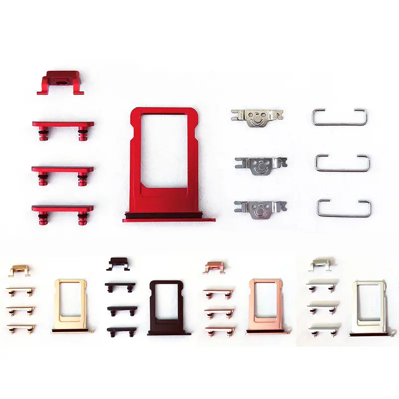 Wholesale Full Set Keys Replacement Mobile Phone SIM Card Tray Slot Holder Power Switch Volume Mute Key Side Buttons For iPhone