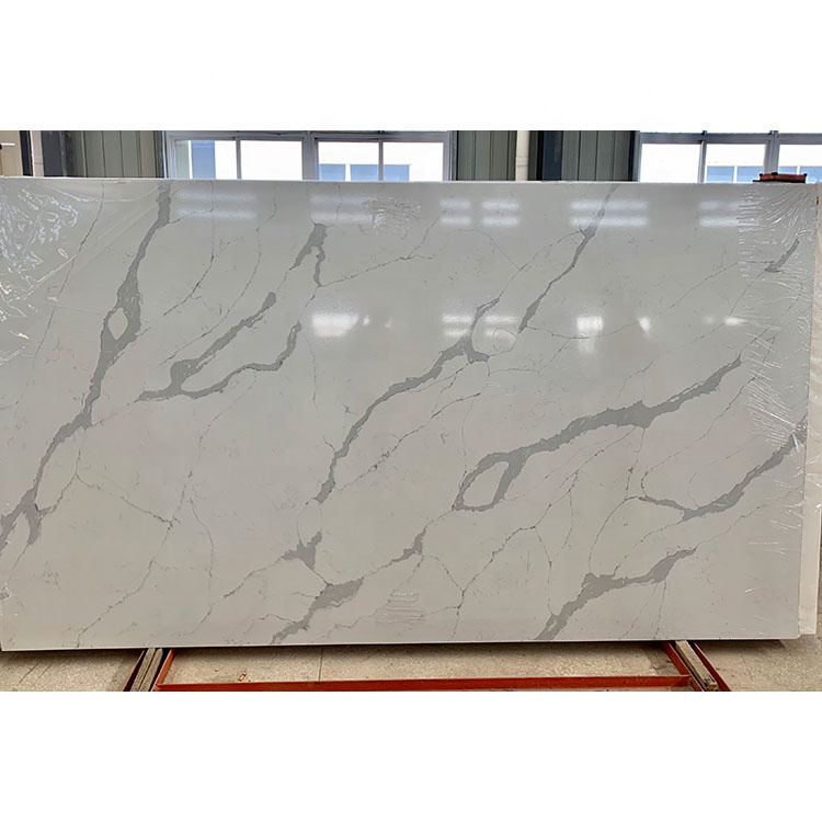 YD STONE Kitchen Countertops White Artificial Stone Marble White Quartz Slab Calacatta