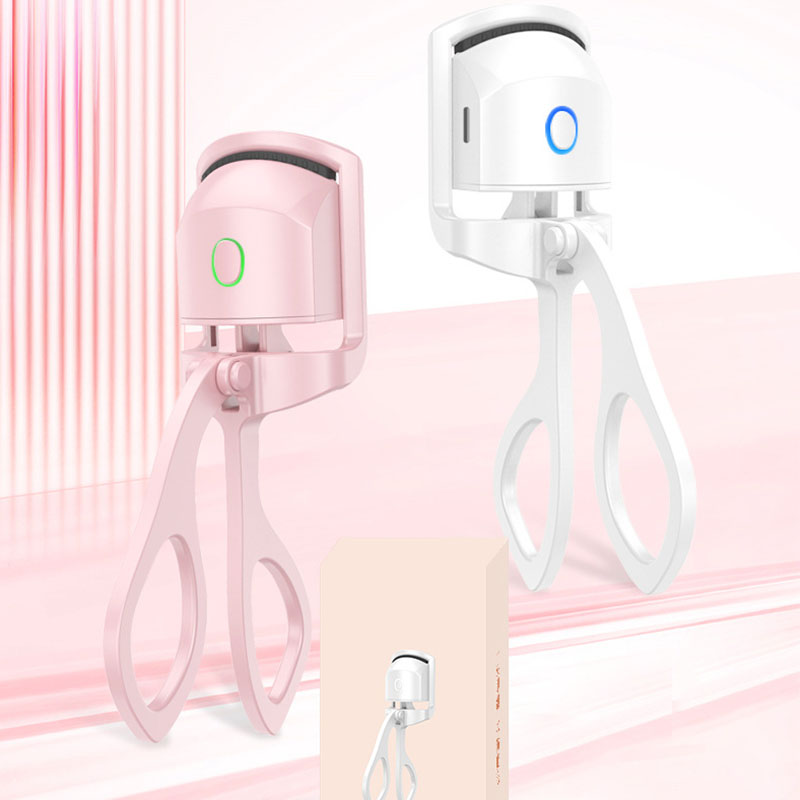 Long Lasting Natural Electric Heated Eyelash Curler USB Rechargeable Rapid Heat False Lashes Curling Clip Makeup Tool For Girls