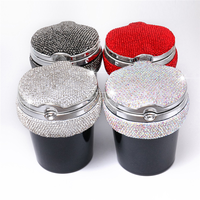 Universal Luxury Diamond Car Ashtray For Girl Women Crystal Rhinestone Ashtrays Auto Interior Decor Accessories
