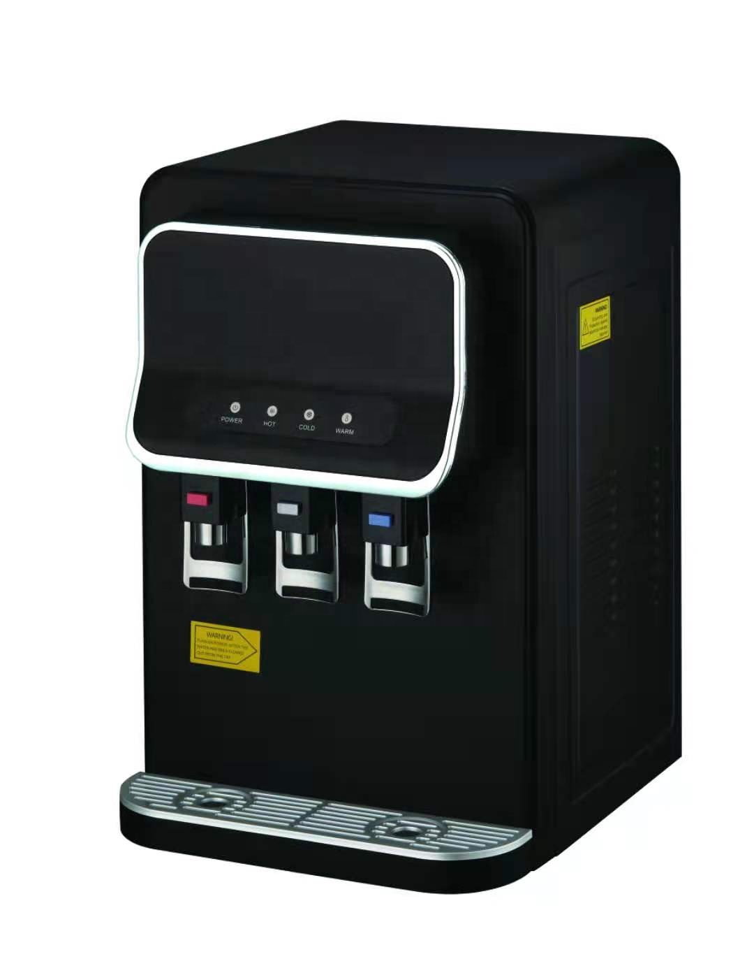 3 Taps Table Top Electric Cooling Safety Child Lock Hot Cold Normal Water Water Dispenser With Filters