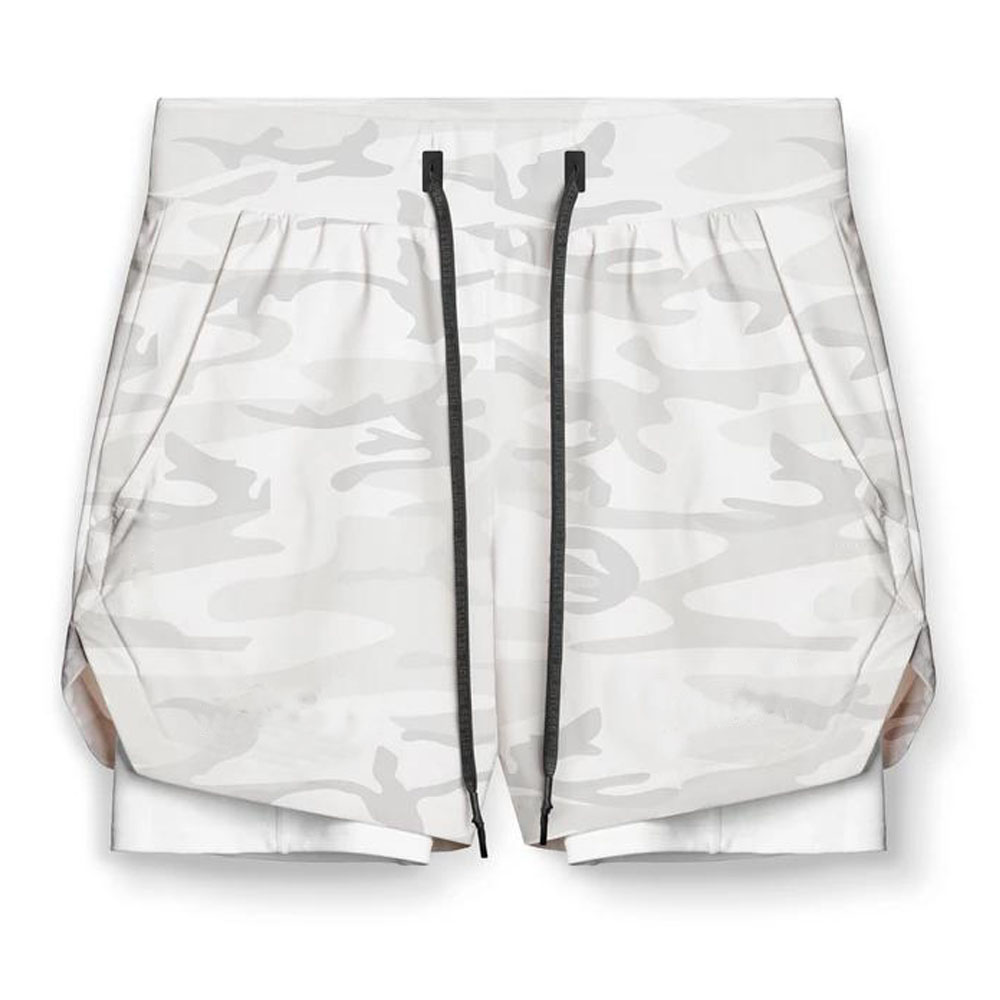 custom logo High Performance Men's Sportswear Gym Wear Hot Two in One Pants Liner Shorts elastine gym camo shorts