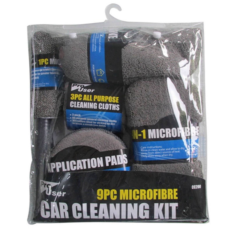 9pcs/set Car Wash Cleaning Kit Microfiber Car Detailing Washing Tools Towels Blush Sponge Wash Glove Polish Applicator Pads