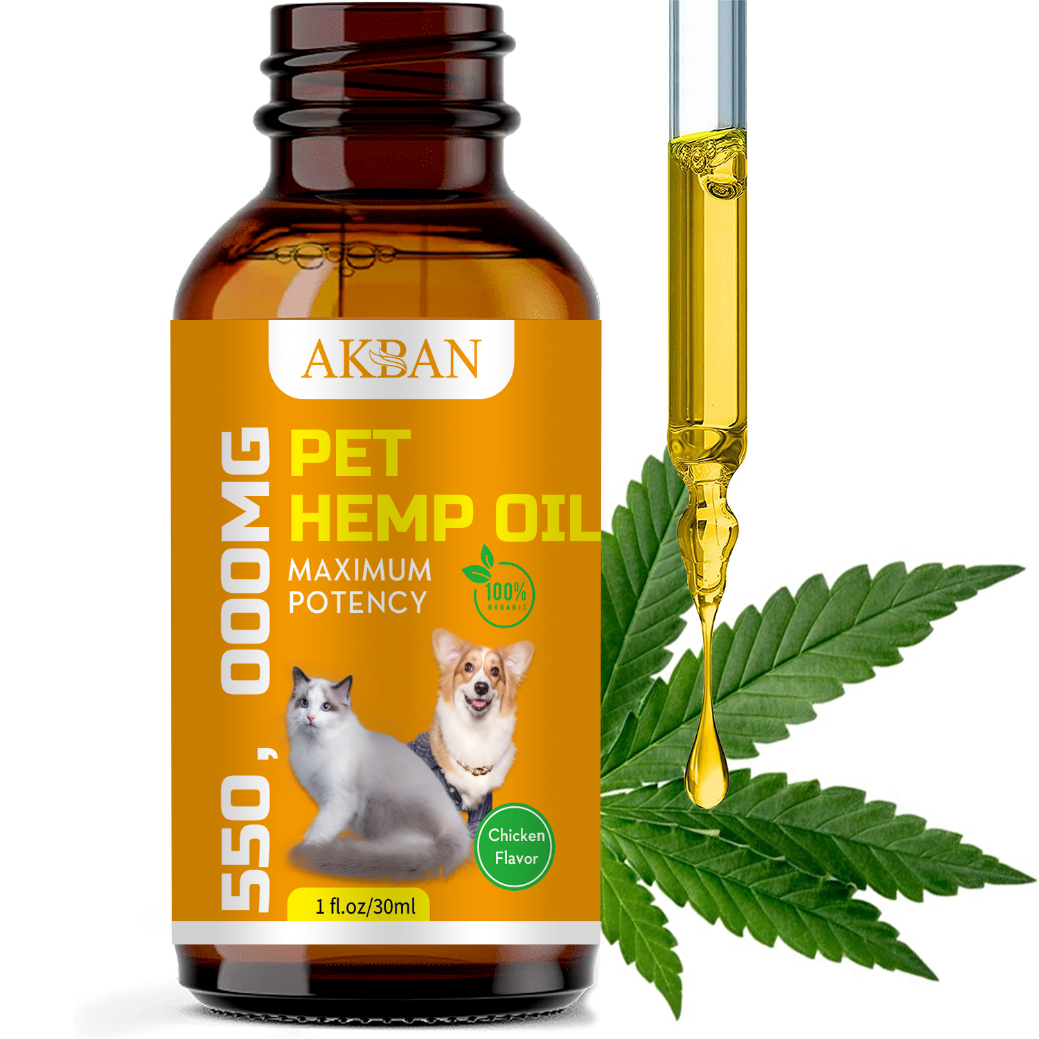Organic Pets Hemp extract Pain Anxiety Relief Hemp CBD Oil for Dogs and Cats Ready To Ship