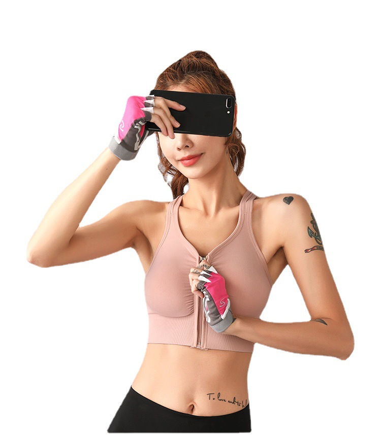 Women Zippered Running Sport yoga Bra ladies Fitness underwear