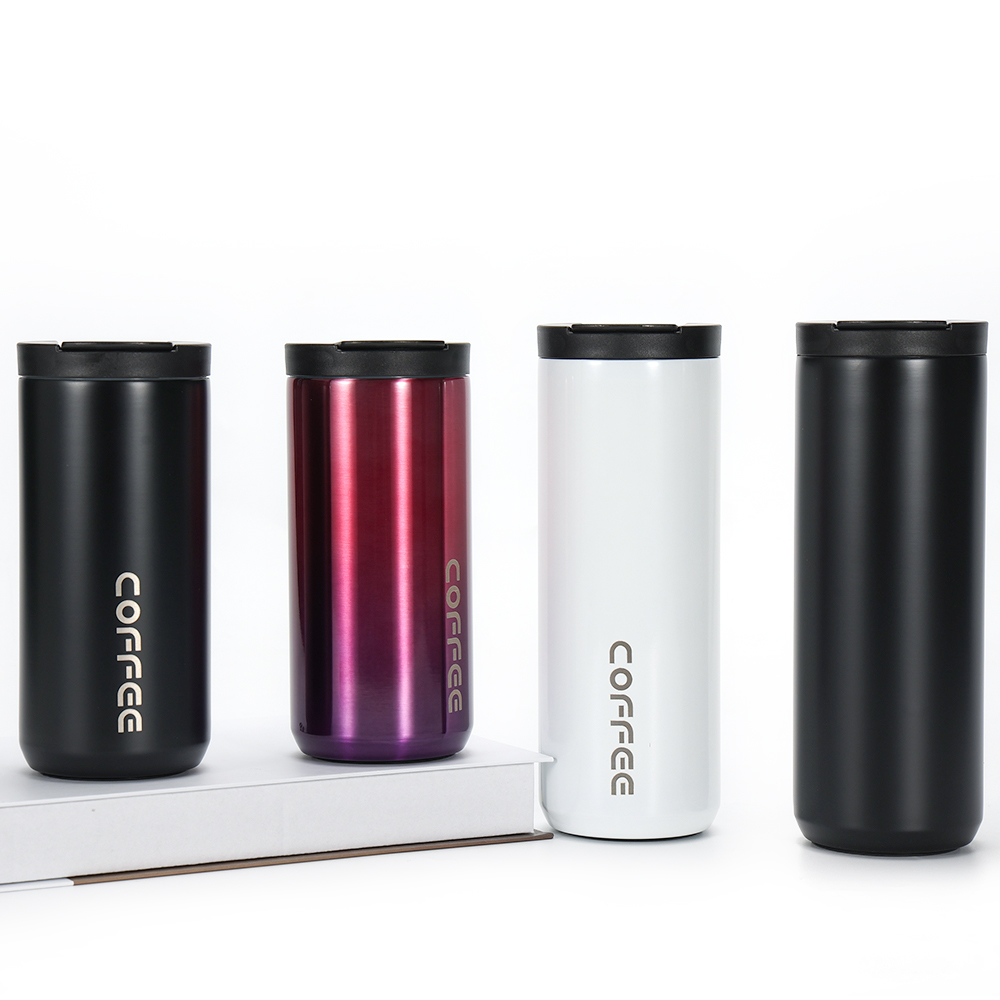 Leak-Proof Straight Stainless Steel Travel Coffee Mug, Thermal Double Wall, Leak-Proof, skinny Gifts, 350 мл, 500 мл