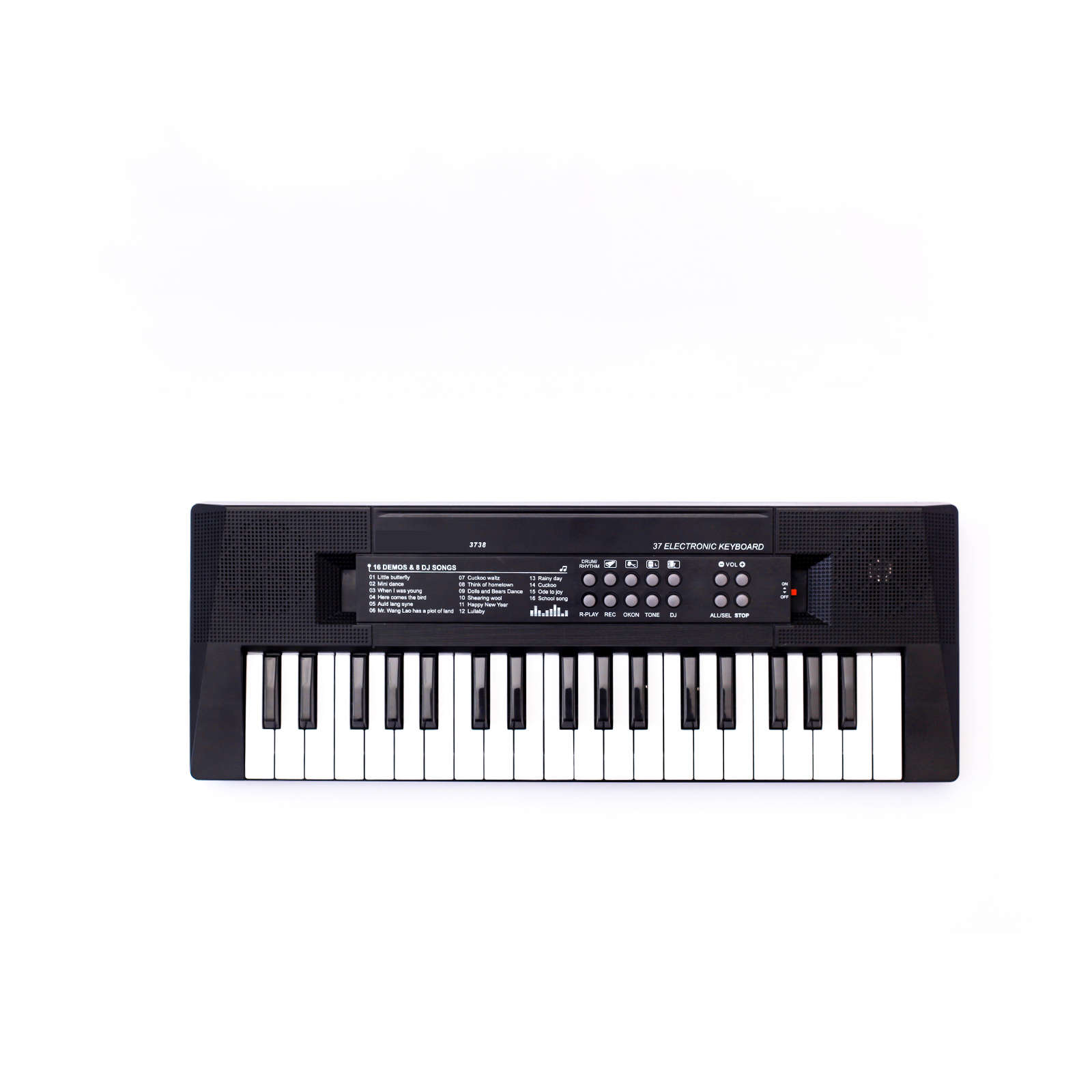 Oem-Поддержка 3738-BK 37 клавиш, игрушечное музыкальное электронное пианино черного цвета с usb-шнуром питания и микрофоном