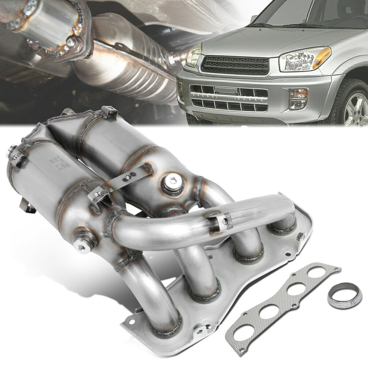 Exhaust Header Manifold Catalytic Converter for 01-03 Toyota RAV4 2.0