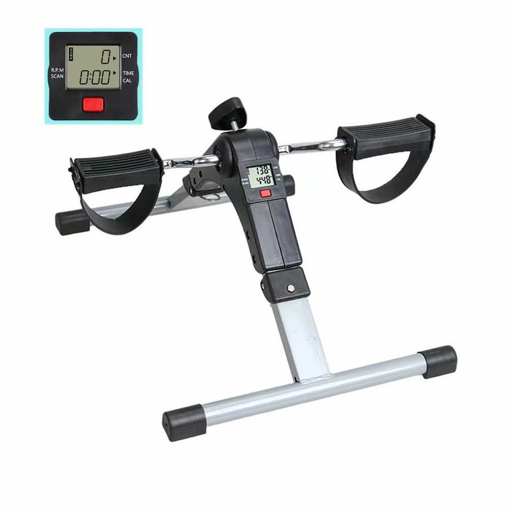 Folding bike pedal exerciser,mini pedal exercise bike machine,hand & foot digital pedal exerciser electric for elderly rehabilit