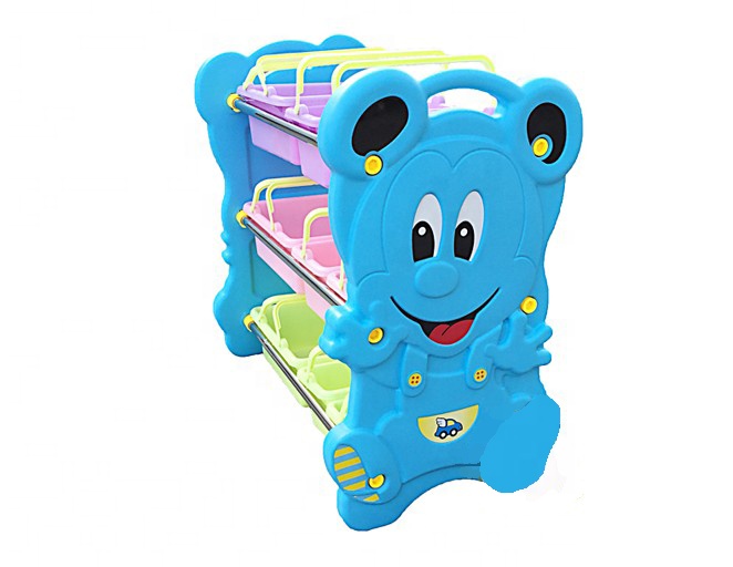 Wholesale kindergarten baby cartoon Micky toy plastic toy shelf kids toy storage shelf book shelves for kids