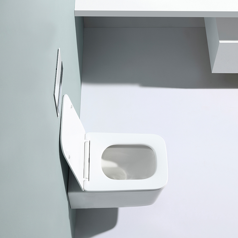 Stylish design square shape rimless hanging toilet inwall toilet wall toilet raised