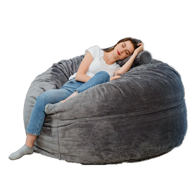 No filler Queen size beanbag sofa cover furniture living room chairs giant sofa bed unfilling furniture bean bag couch